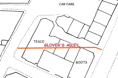Glovers Alley location