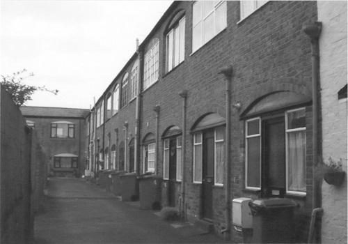 North East Terrace: ‘Chimney Pot Row’ (Burd)<br>The large windows reveal its former use as a workshop