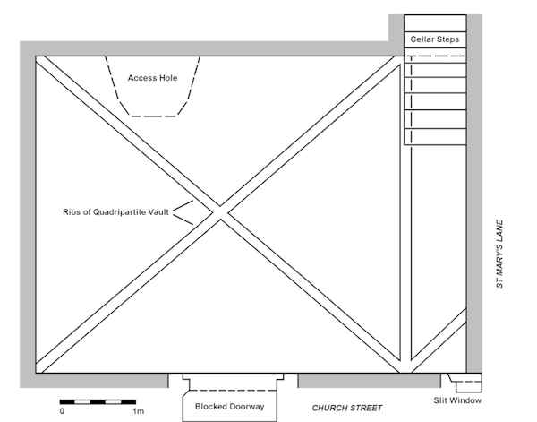 Plan of cellar at 89-90 Church Street