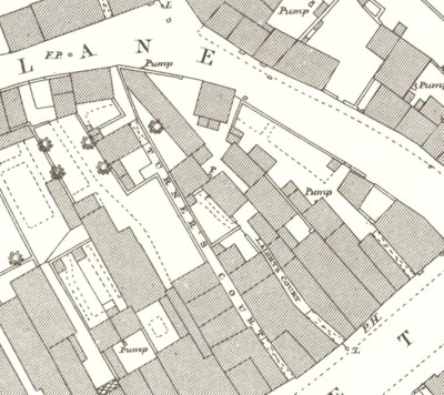 Plan of the area in 1884