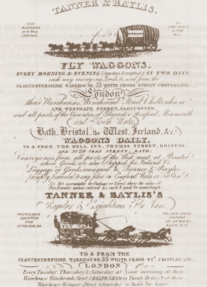 Advertisement by Tanner & Bayliss <br>of Gloucestershire, c 1826