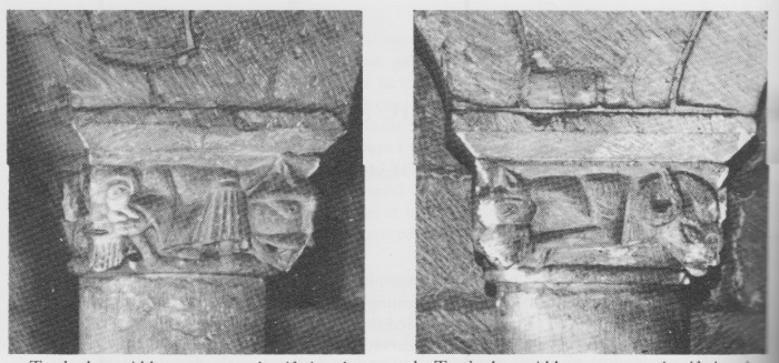 Plate IV a and b. Nave, north triforium, east capital, Bay 1 (a) and Bay 2 (b)