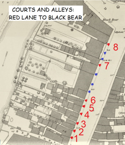Red Lane to Black Bear map