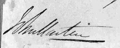 John Martin's signature from 1833 (collection  Author)