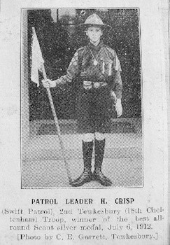 Henry Crisp, when still<br>a  Boy-Scout in  1912 